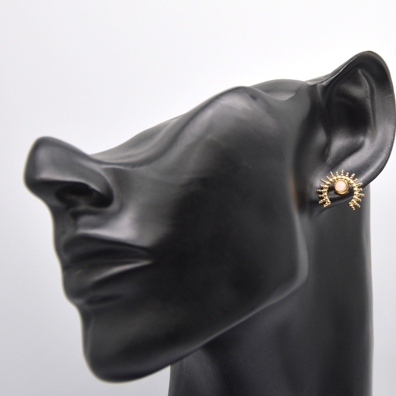 Позолоченные серьги из агата, золотые женские серьги из нержавеющей стали Китайская фабрика по обработке ювелирных изделий Ruifanbao