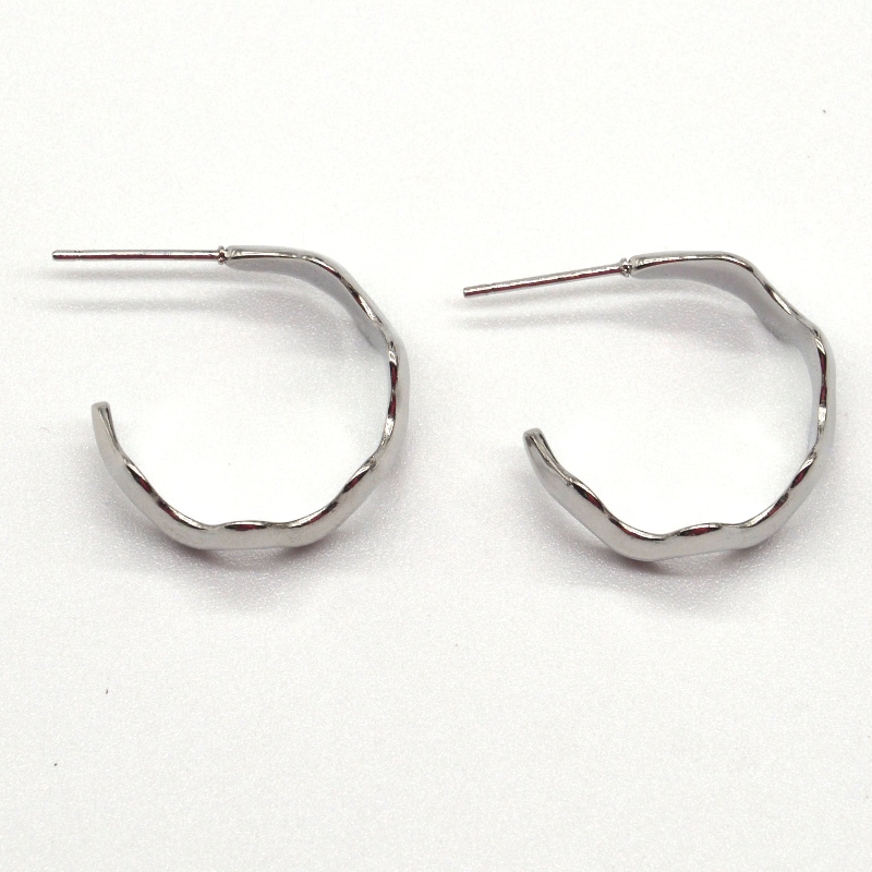 C-образные серьги с водной рябью, женские модные и элегантные серьги, простые, элегантные, повседневные и универсальные серебряны...