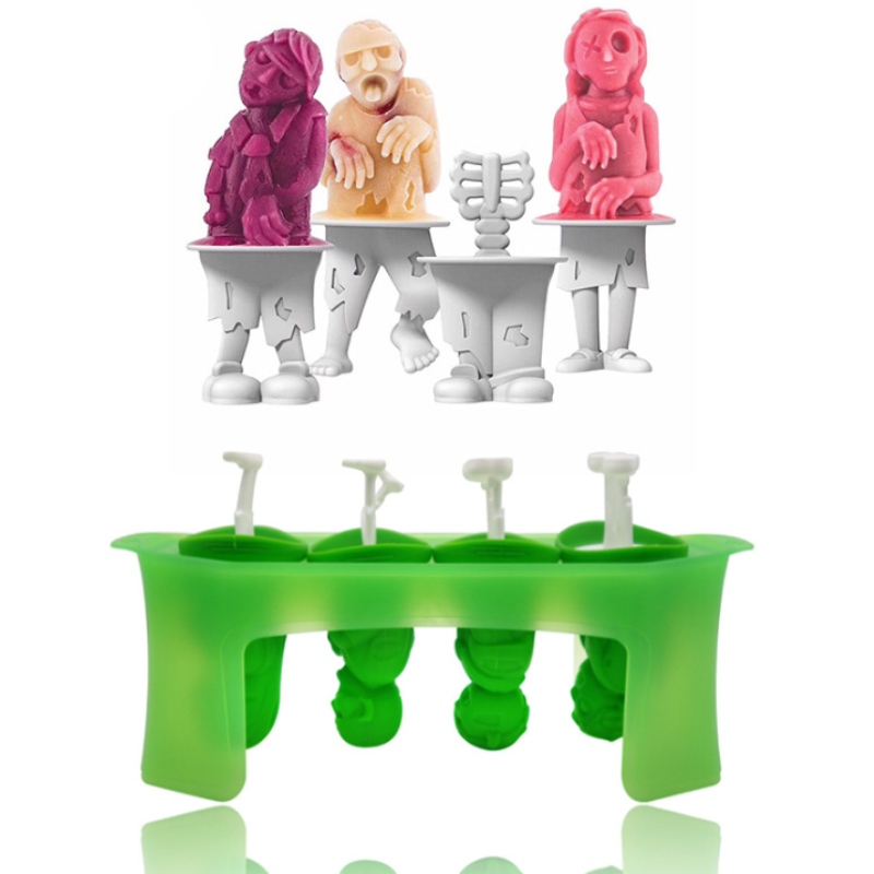 Новая модель мороженого с черепом, модель дикого человека, зомби, силиконовое эскимо с кронштейном, DIY ручная форма для мороженого