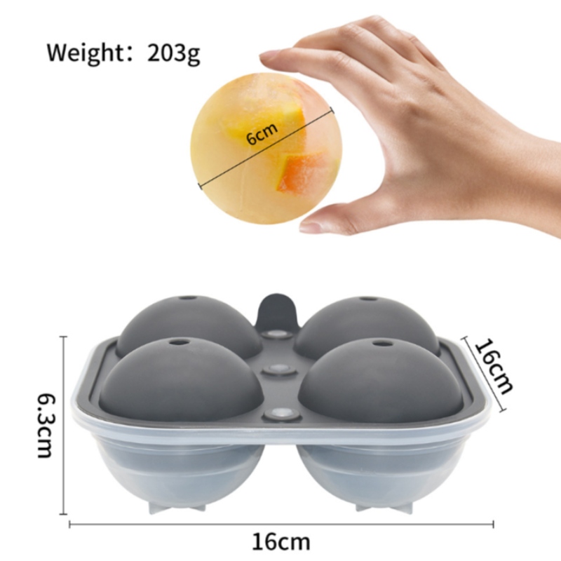 Новая большая четыре силиконовая хоккейная коробка для виски мяч круглая пластиковая форма для изготовления льда