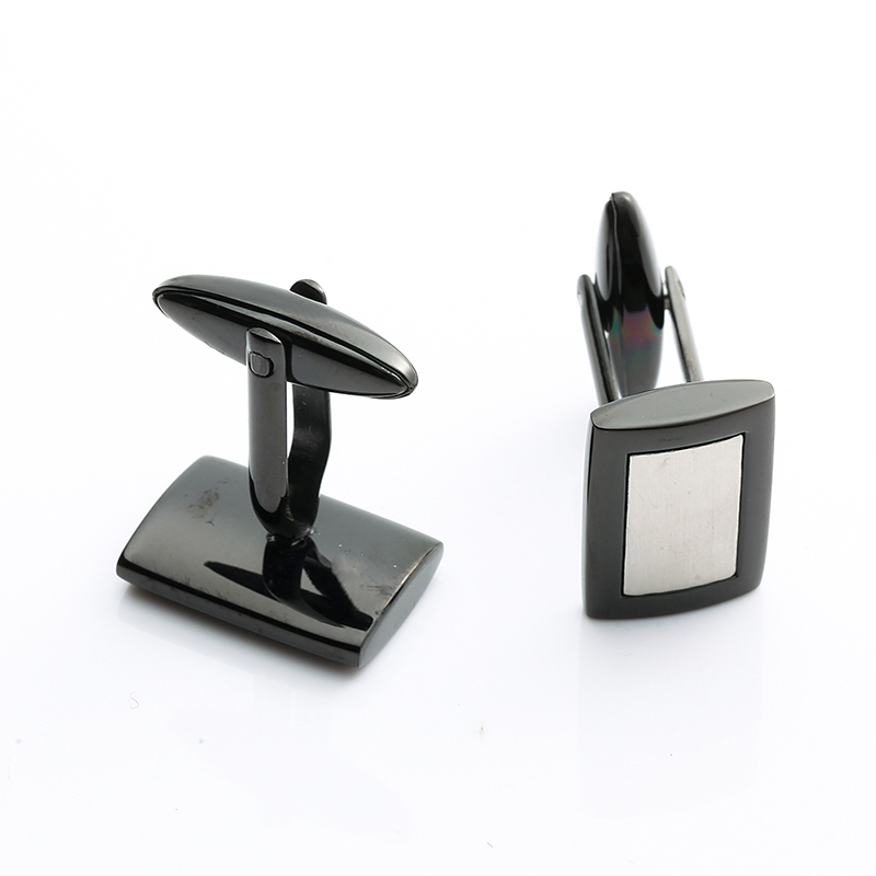 Двухцветные запонки из нержавеющей стали с черным покрытием Запонки из Китая для мужчин