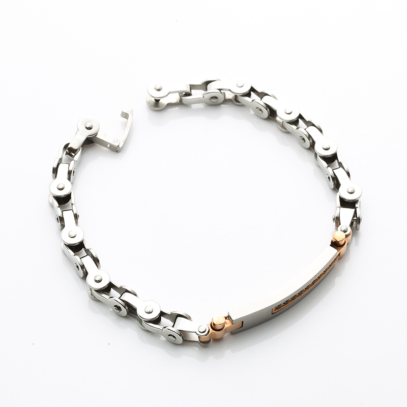 Двухцветный браслет из нержавеющей стали с покрытием из розового золота 18 карат