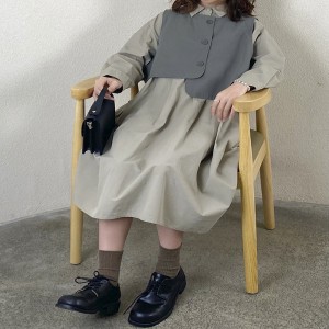 облегченный дизайн модный досуг чистый цвет печать цветной хлопок ультрабольшой заказ 19530 рубашка платье + жилет