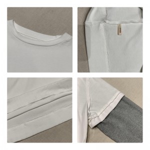 мягкий дизайн упрощенный круглый воротник стиль сшить рукава стиль досуг чистый хлопок сверхбольшой заказ 12700 спортивная рубашка