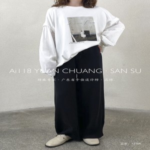 мягкий дизайн очень простой круглый воротник стиль сшить рукава стиль чистый цвет хлопок размер заказ 12709 спортивная рубашка