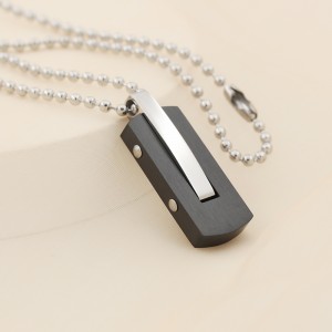 Оптовое двухцветное ожерелье из нержавеющей стали с черным покрытием
