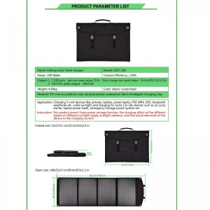 100W солнечный складной мешок