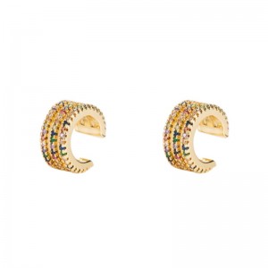 Insnew European and American Men \\\\\'s и женский ушной костный клип медный микроиннадный цвет цирконий простой ушной клип без пронзительных сере...