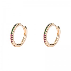 Европейская и американская личность мода холодный ветер слегка инкрустированный цвет циркона латунь позолоченные уха пряжки ок...