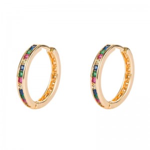 Insip European и American Vight Curry Серьги, Серьги с низким содержанием круга, Геометрические серьги, Женский Цвет Алмазные Серьги Hip Hop Серьги