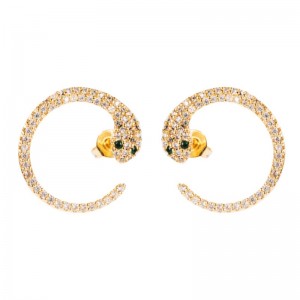 Insives European-and American Brisser Bridal New Products Серьги преувеличенные личности Серьги в форме змеи Микроинната Циркон Хип-Хмель C-образные Серьг...