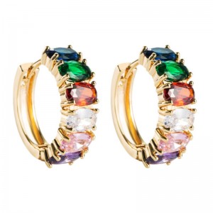 Трансграничные модные аксессуары Wild Zircon Inlaid Серьги Серьги Дамы позолоченные европейские и американские простые серьги заводски...