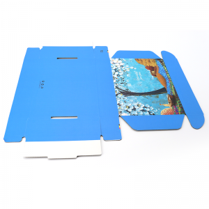 Подписка для подписки Упаковка для обуви Распечатать окрашенные гофрированные бумаги Доставка голубой пользовательский логоти...