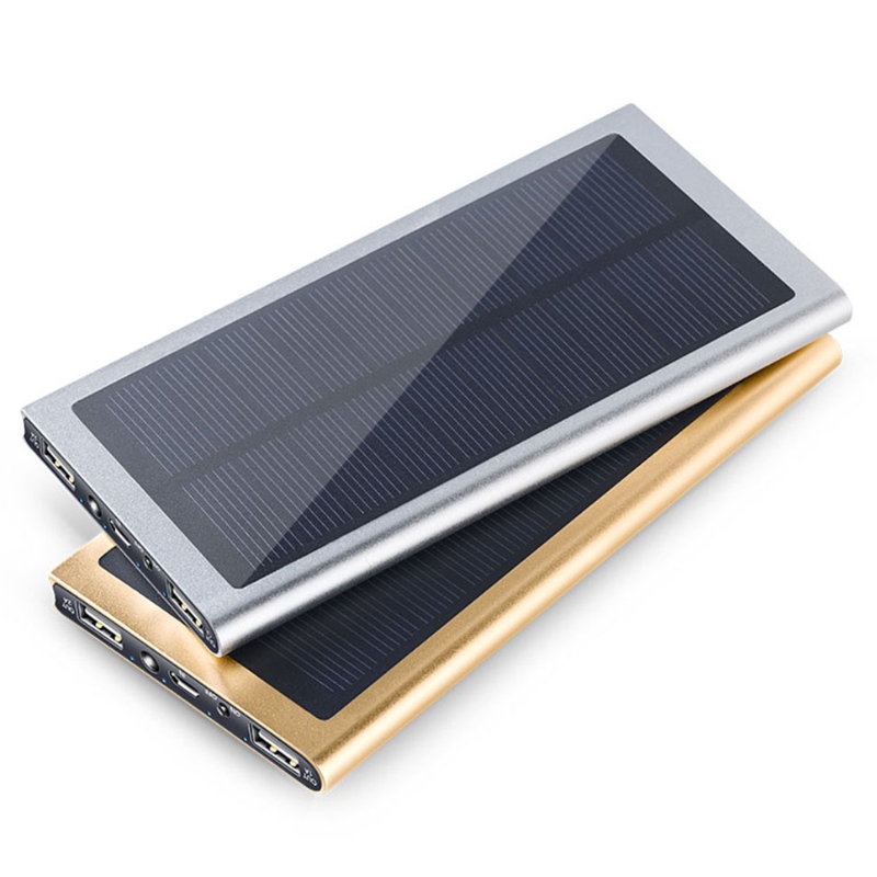 Настройка логотипа ультра тонкого портативного внешнего зарядного устройства с двойным USB водонепроницаемая солнечная энергия банка 20000 мАч