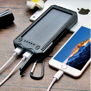 Водонепроницаемое солнечное зарядное устройство батареи батареи батареи солнечной энергии 10000 мАч Powerbank портативный с просвето...