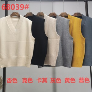 Мода Trend Простой Джокер Досуг База Вязание Жилет 68039#