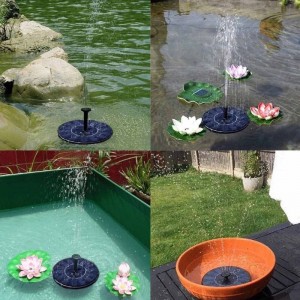 Fast Fountain Solar Birdbath Fountain, 1.4W Набор солнечной панели для солнечной панели Водяной насос Солнечная питание Плавающий фонтан Комплект С...
