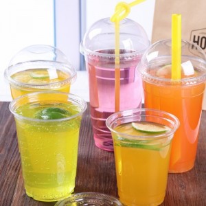 Биоразлагаемый компостируемый PLA Прозрачная пластиковая чашка с крышкой