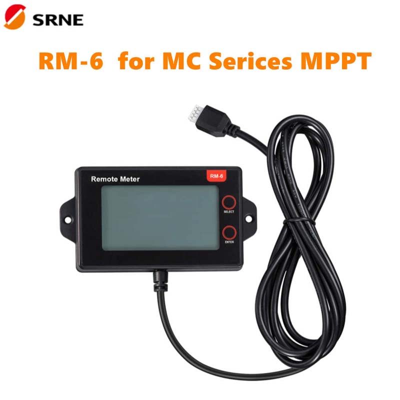 SRNE RM-6 Удаленный счетчик ЖК-дисплей для MC24 серии MPPT 20A 30A 40A 50A 50A контроллер солнечного заряда