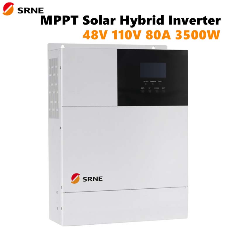 Srne MPPT Солнечный гибридный заряд инвертор 80A контроллер MAX 3500W чистая синусоидальная волна инвертора 48V 110V PV Volt 145V 50HZ 60HZ Off-Grid