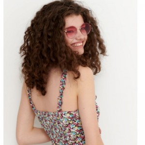 Цветочное печать вискозное платье мини длина