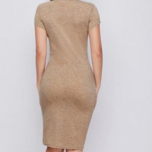 Вязаное сексуальное платье с короткими рукавами юбки