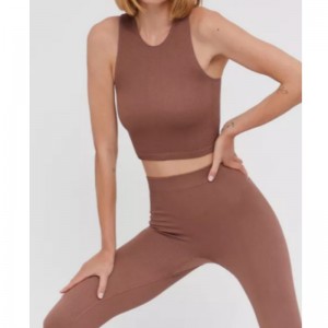 Упругости без рукавов вязаный спортивный костюм