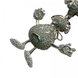 Микро инкрустация циркона гуманоидная мода подвеска