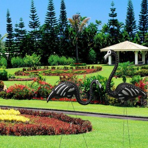 Черный скелет двор фламингов Хэллоуин пластиковый фламинго газон декор украшений зомби газон орнамент