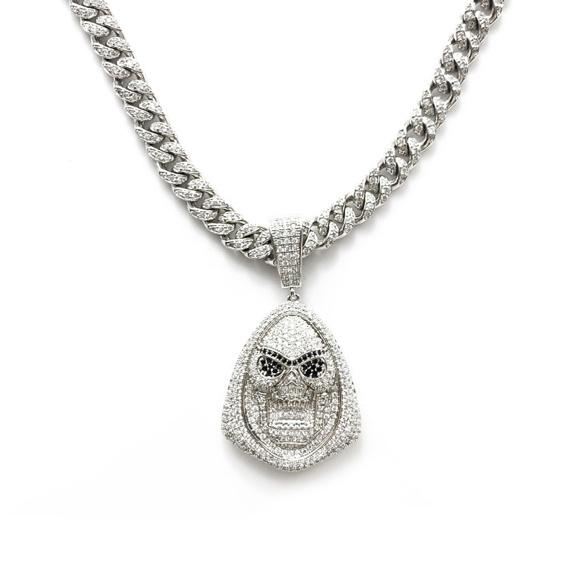 Новый HIP-хоп-инкрустированный голова Циркона демона выглядит как бриллиантовое ожерелье