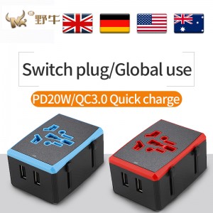 Новый PD Fast Charger Charger Conversion Plug Универсальный преобразование Plug быстрой зарядки Путешествия Универсальный преобразователь