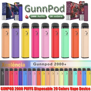 Punnood 2000 Puffs Pre Заполненный одноразовый Vape 1250 мАч Батарея E CiGarette Toovce 18350 8ML Vaporizer Starter Kit VS Elf Bar 20 Flavs Pen Pod Puff