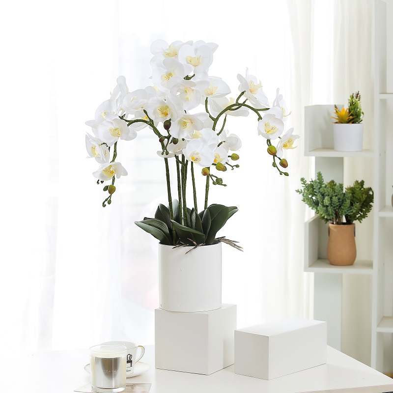 Горячие продажи настоящей сенсорной горшечной искусственной орхидеи