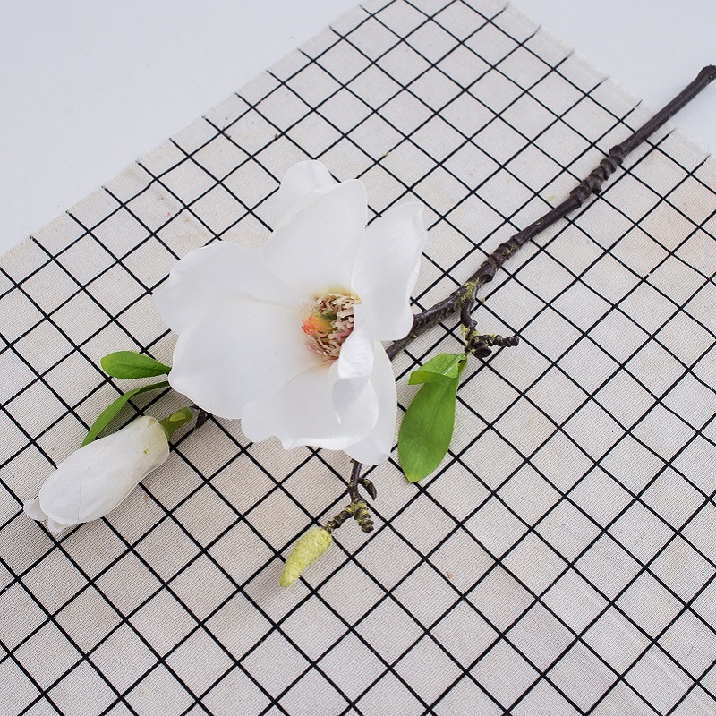 Горячая распродажа одиночная ветвь искусственный шелковый цветок искусственная магнолия цветок для свадебного стола украсить