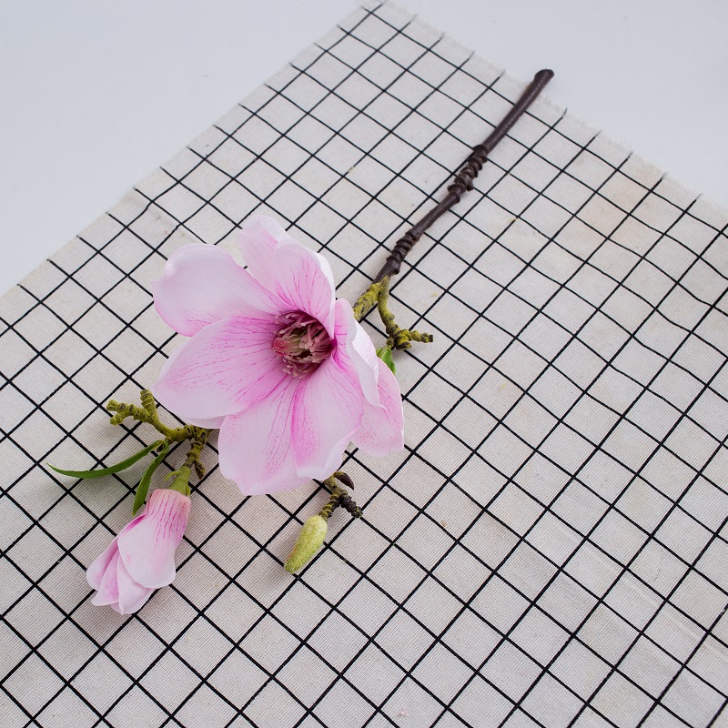 Горячая распродажа одиночная ветвь искусственный шелковый цветок искусственная магнолия цветок для свадебного стола украсить