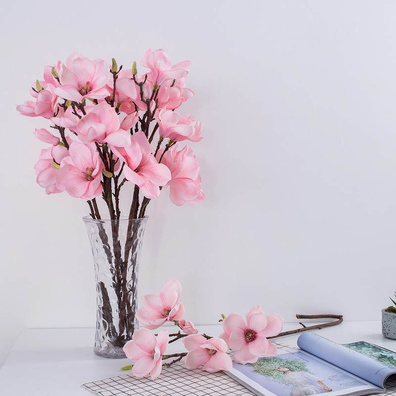 Фабрика прямой поставку одиночной длинной ветви магнолии цветок искусственный цветок для продажи