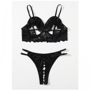 Новая Горячая Мода Черная Пустотехниковая Кружева Сетка Женщины Мини Платье Сексуальное Линри