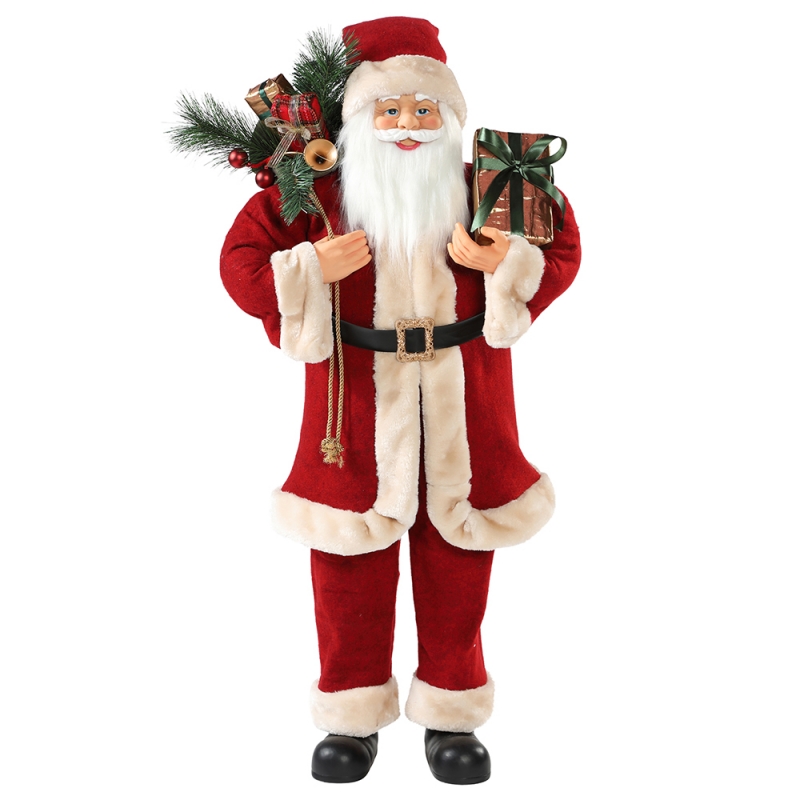 30 ~ 110см Рождество Санта-Клаус с подарочной сумкой Орнамент украшения Фестиваль праздник фигурки для фигурки традиционный рождество