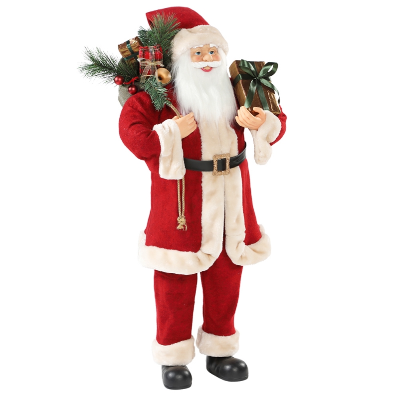 30 ~ 110см Рождество Санта-Клаус с подарочной сумкой Орнамент украшения Фестиваль праздник фигурки для фигурки традиционный рождество
