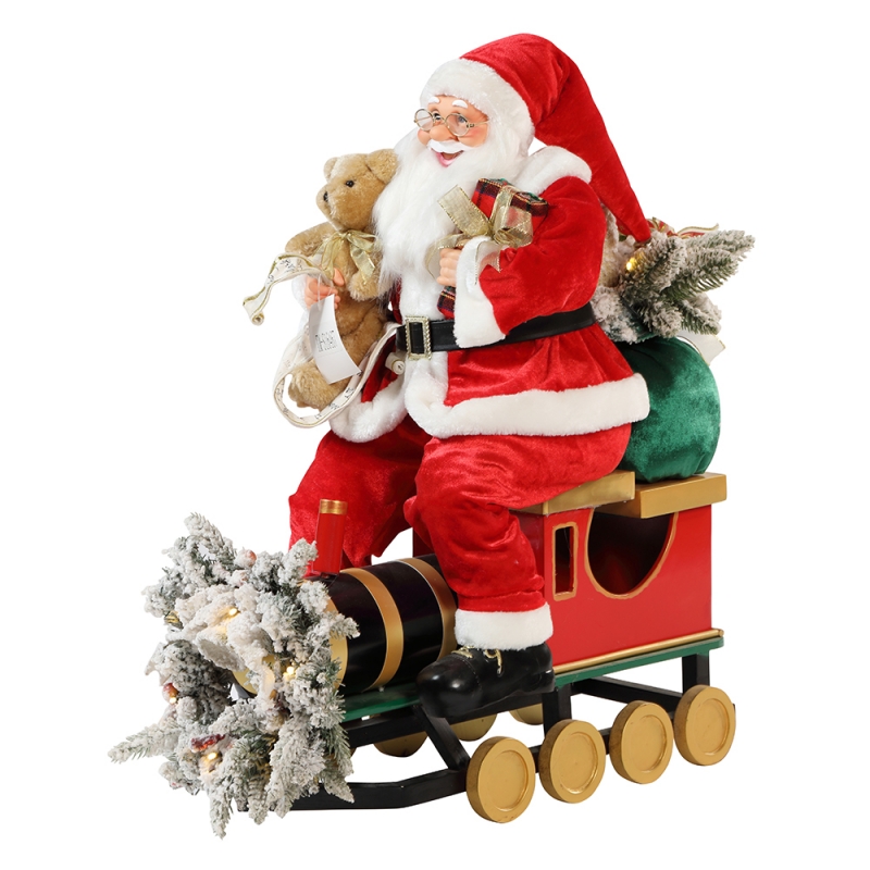 60/90cm Рождественский поезд Санта-Клаус с освещением украшения украшения украшения праздник фигурки