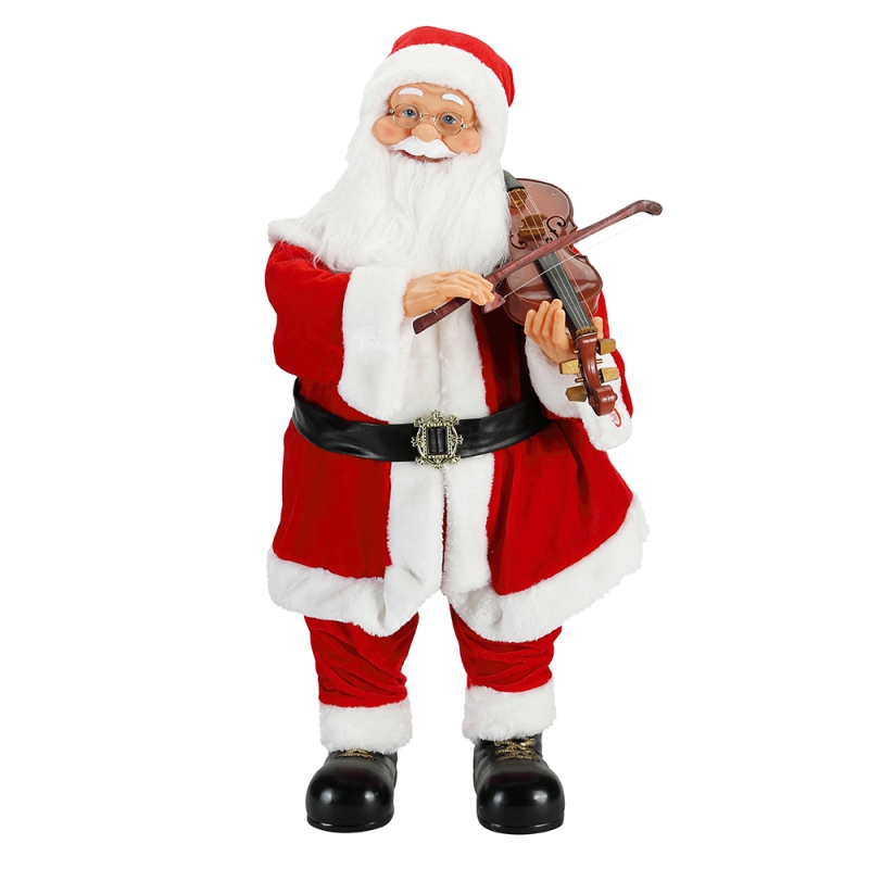 80см анимированное рождественское освещение музыкальный Санта-Клаус с скрипкой украшения украшения традиционный фигур