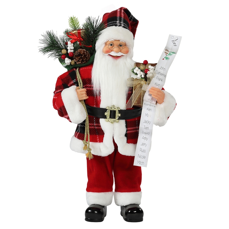 30 ~ 110 см Рождество Санта-Клаус с подарочной сумкой Орнамент украшения Традиционный праздник Сбор фигурки Xmas Series