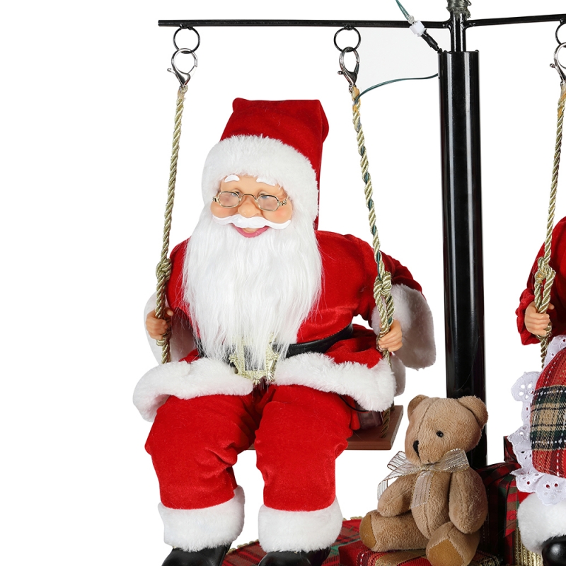 120см Рождество повернуть дерево Санта-Клаус с музыкальным орнаментом украшения фестиваль праздник фигурки