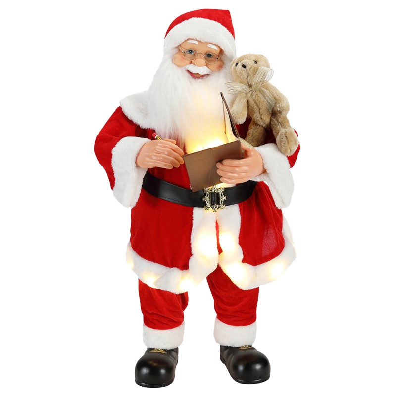 80 см анимационные рождественские сочинительства Санта-Клауса с освещением музыкального орнамента украшения традиционные фигурки