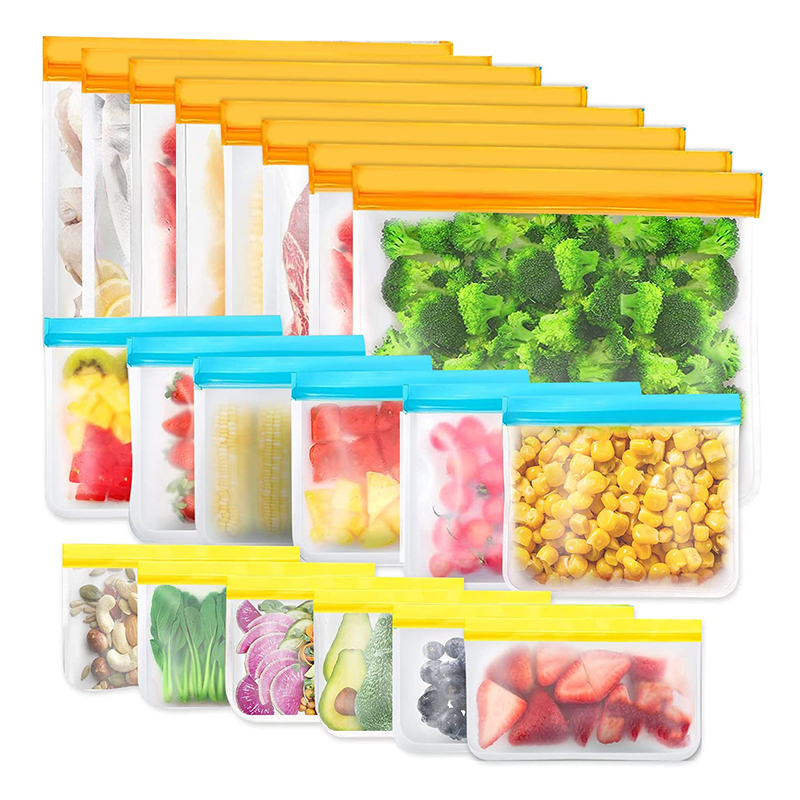 Индивидуальные оптовые многоразовые сумки для хранения, BPA бесплатные силиконовые пищевые сумки