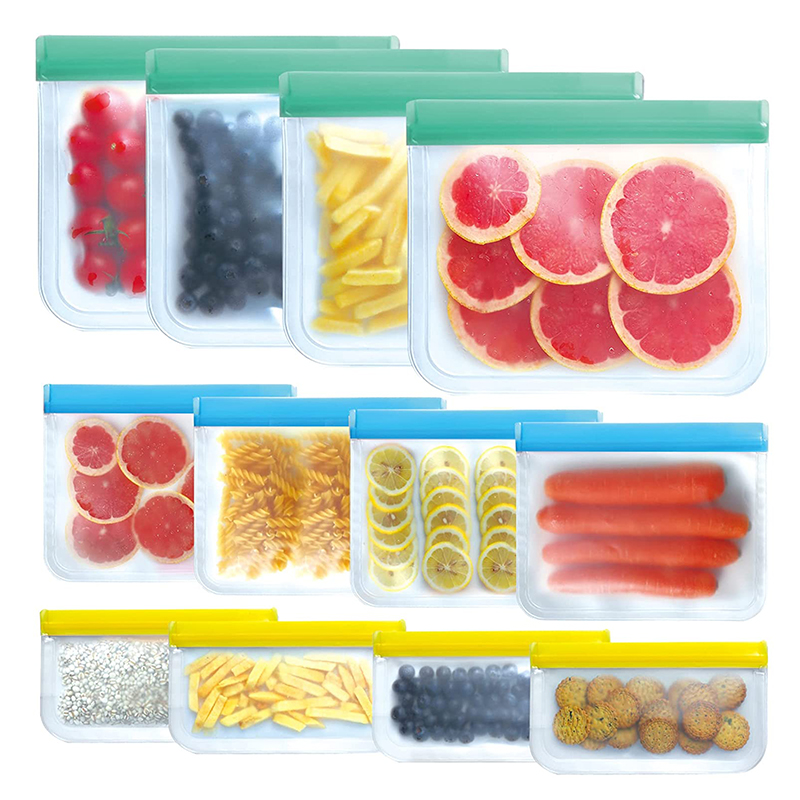 Индивидуальные оптовые многоразовые сумки для хранения, BPA бесплатные силиконовые пищевые сумки