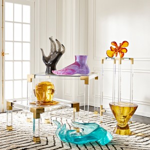 Luxury Side State Brush Латунная консоль стола Nordic современный угловой журнальный столик