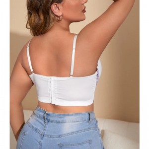 Плюс контрастный кружевной бюстгальтер