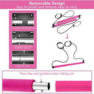 Пилатесский стержень, портативная йога упражнения пилат -палочка с петлей для ноги сопротивления, фитнес -оборудование