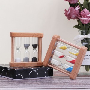 Фабрика может быть настроена 3 в 1 часовой песчаный песчаный таймер для кухни для кухни Европейский творческий деревянный металл...